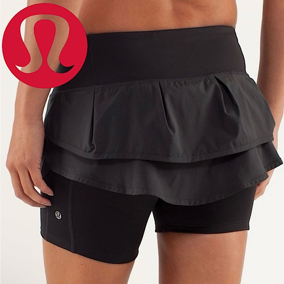 lululemon athletica Dresses & Skirts - 🍋 LULULEMON EXCELLENT CONDITION Run Speed Squad Skirt Skort Shorts Black Size 4